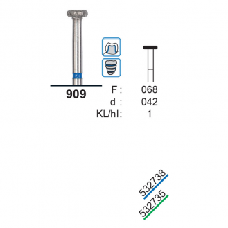 Mũi mài răng bánh xe nhỏ 909 - F068 - DFS - Hộp 5 mũi