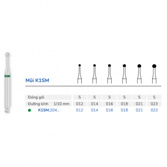 Mũi sứ nạo ngà Cerabur K1SM - Vỉ 5 mũi