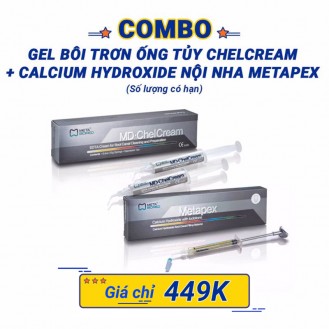 Combo gel bôi trơn ống tủy Chelcream + Calcium Hydroxide nội nha Metapex - Combo