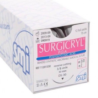Chỉ phẫu thuật tự tiêu Surgicryl (PGA) - Hộp 12 tép 