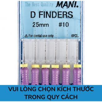 Mũi trâm thăm dò ống tủy D-Finders Mani - Nhiều kích thước - Hộp 6 cây